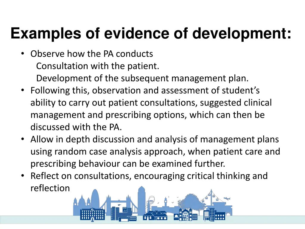 examples of evidence of development