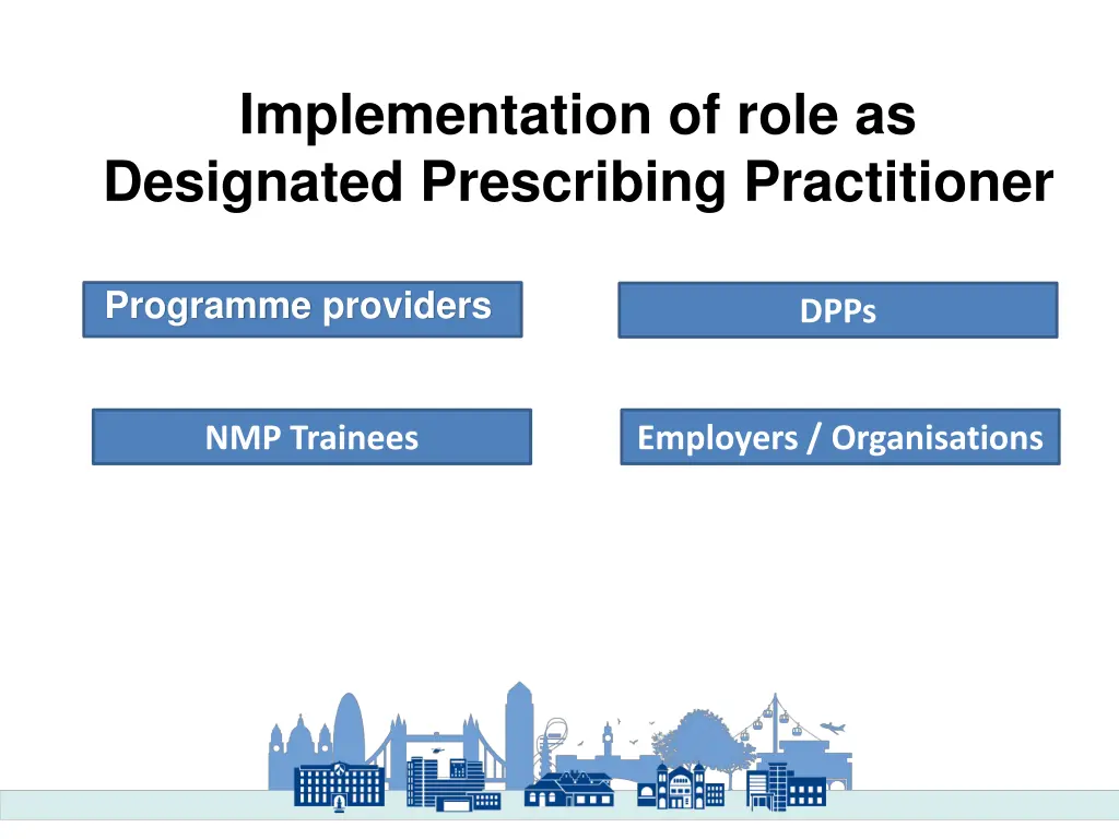 implementation of role as designated prescribing