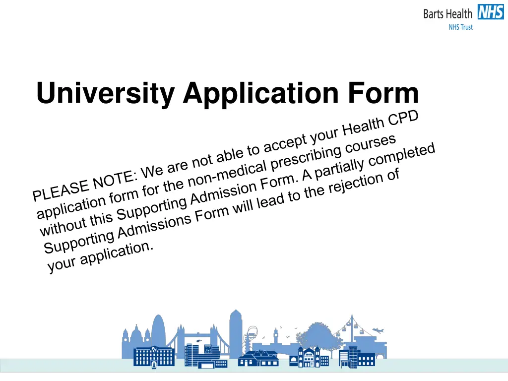 university application form