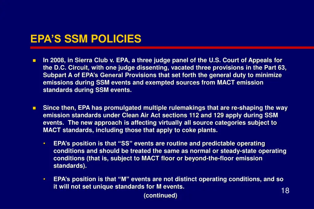 epa s ssm policies