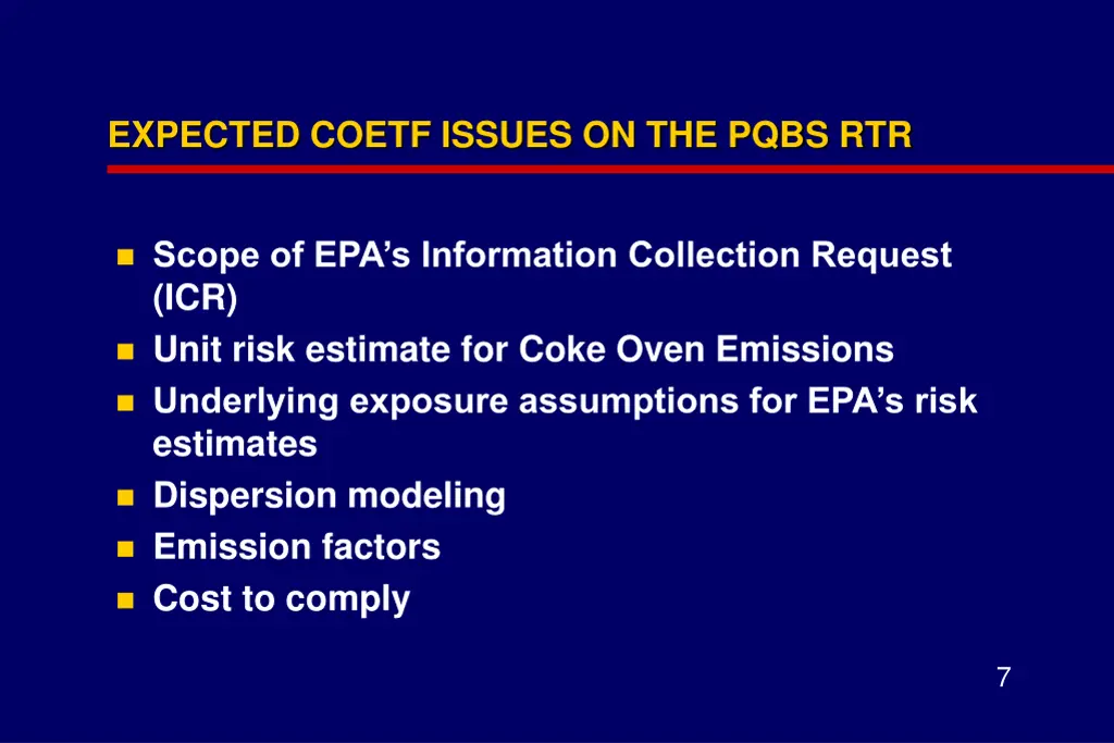 expected coetf issues on the pqbs rtr