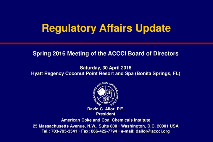 regulatory affairs update