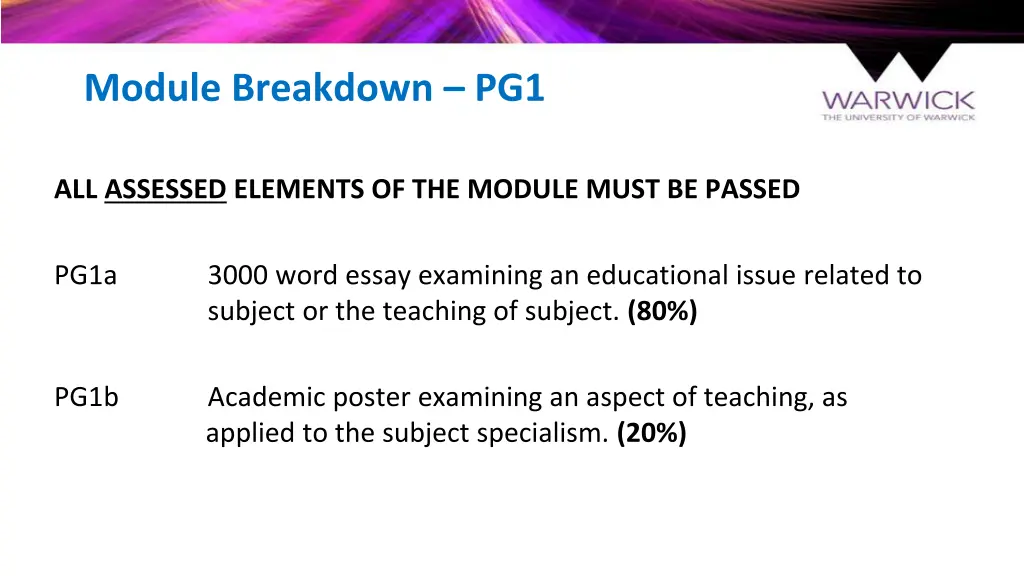 module breakdown pg1