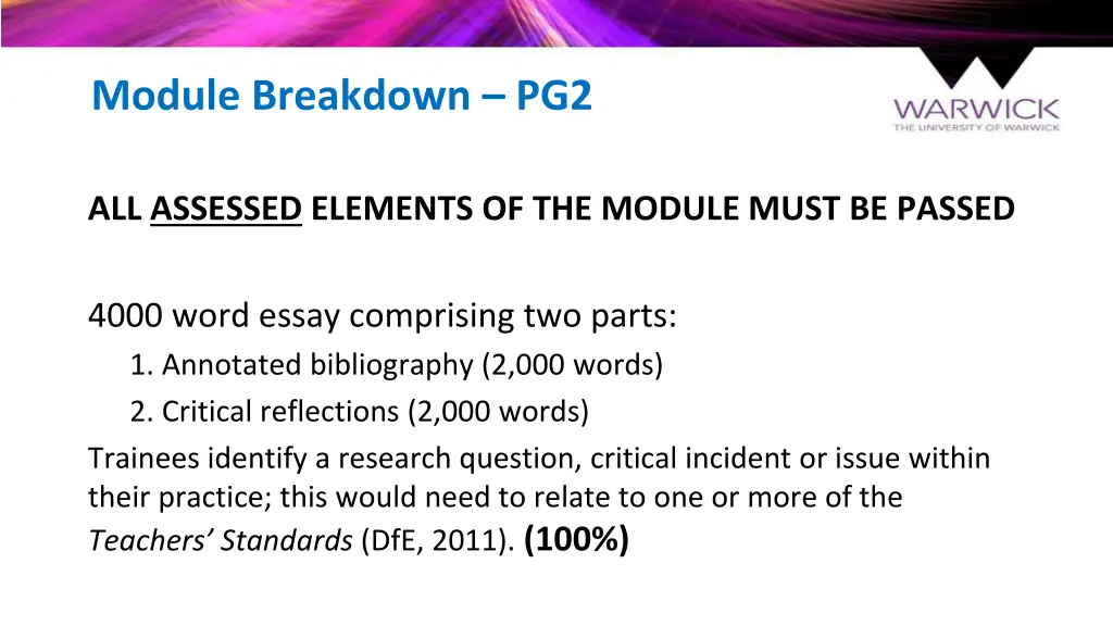 module breakdown pg2 1