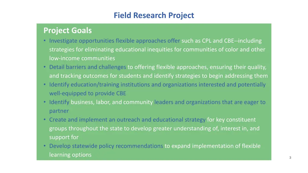 field research project