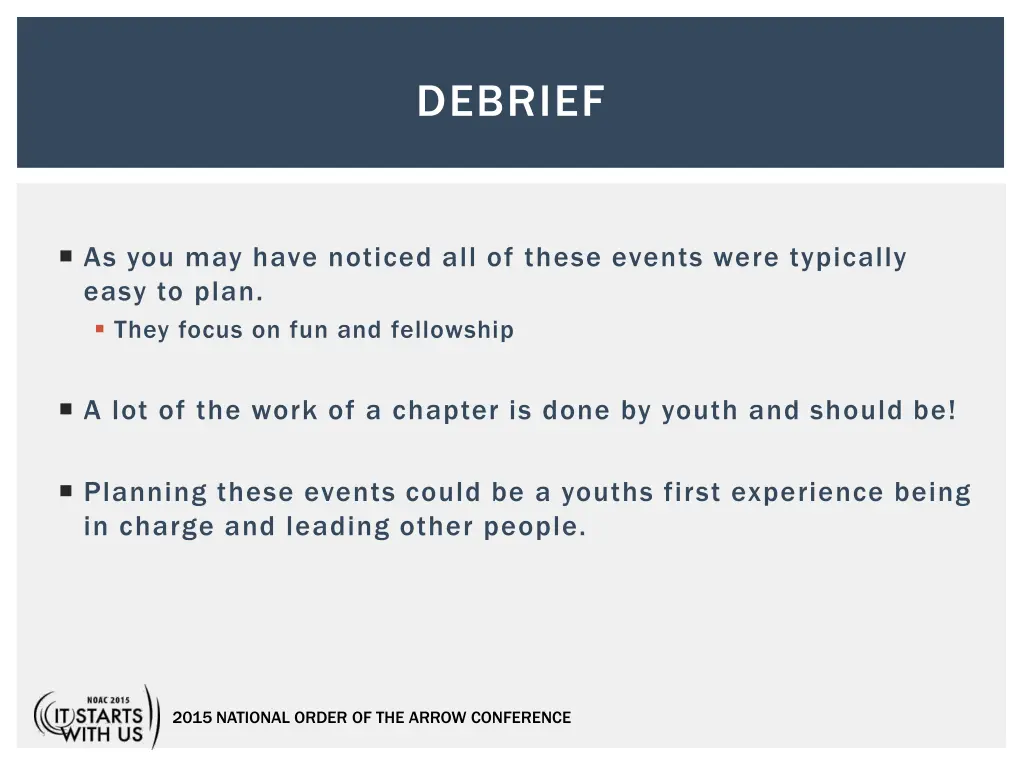 debrief