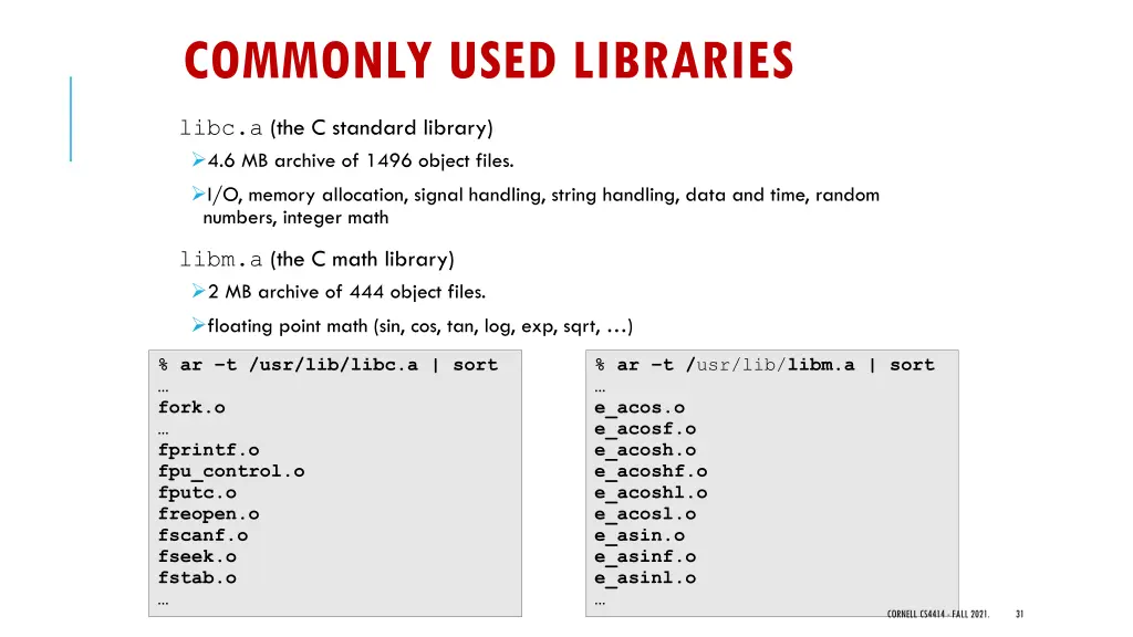 commonly used libraries