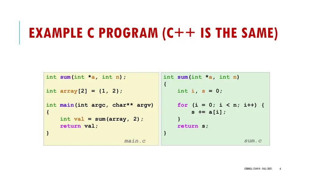 example c program c is the same