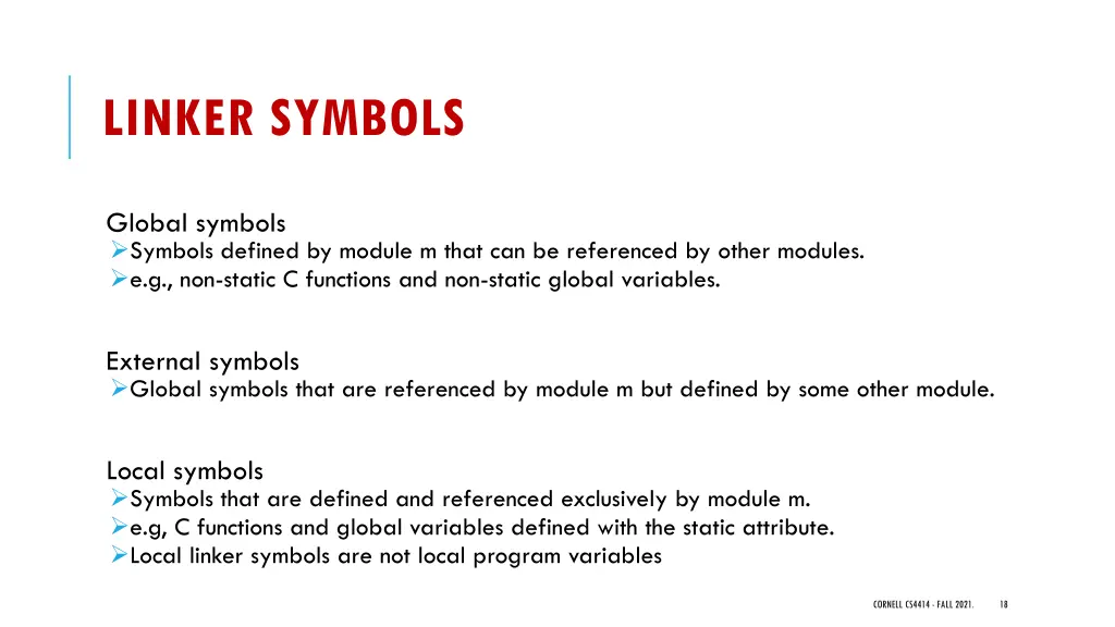 linker symbols