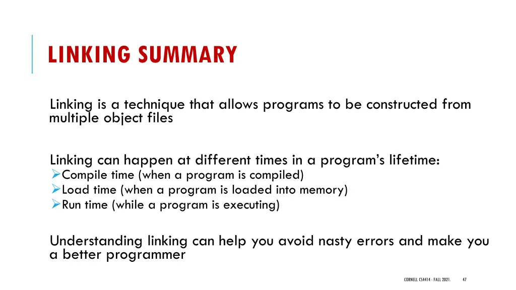 linking summary