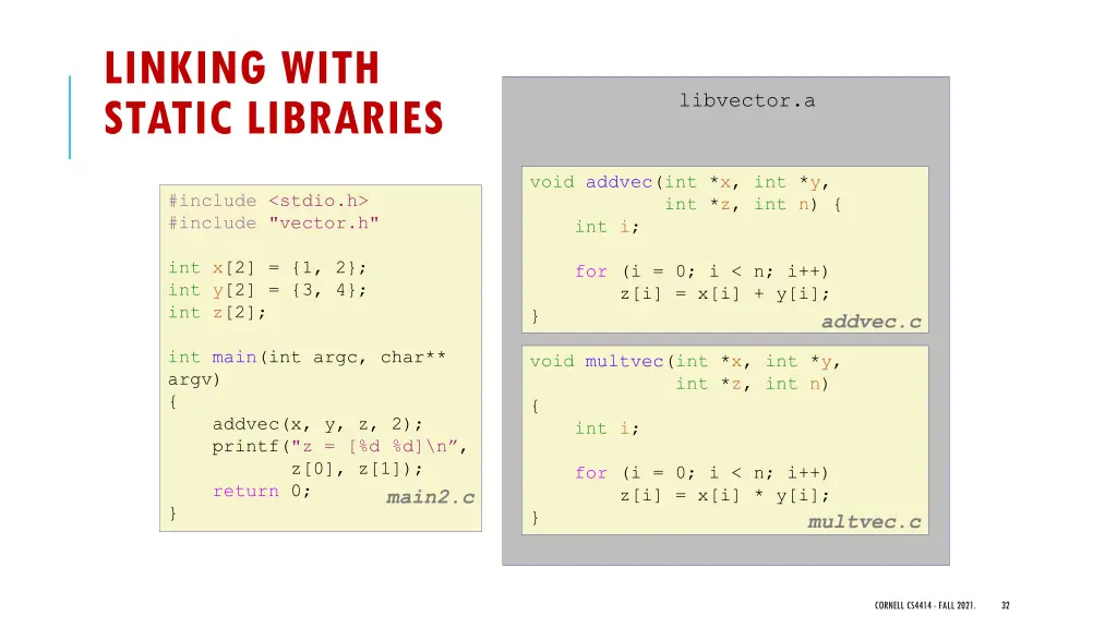 linking with static libraries