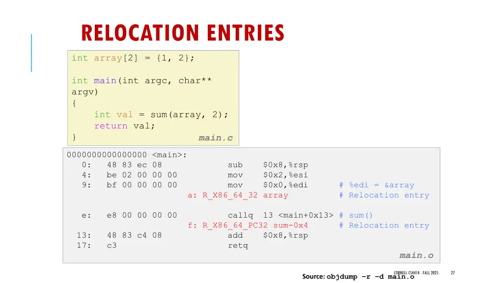 relocation entries