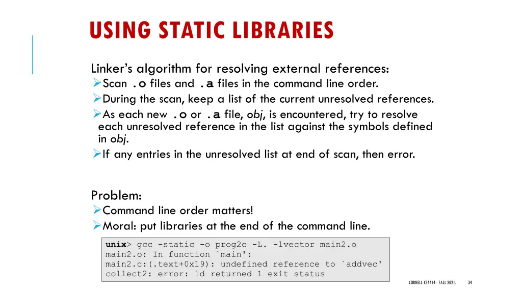 using static libraries