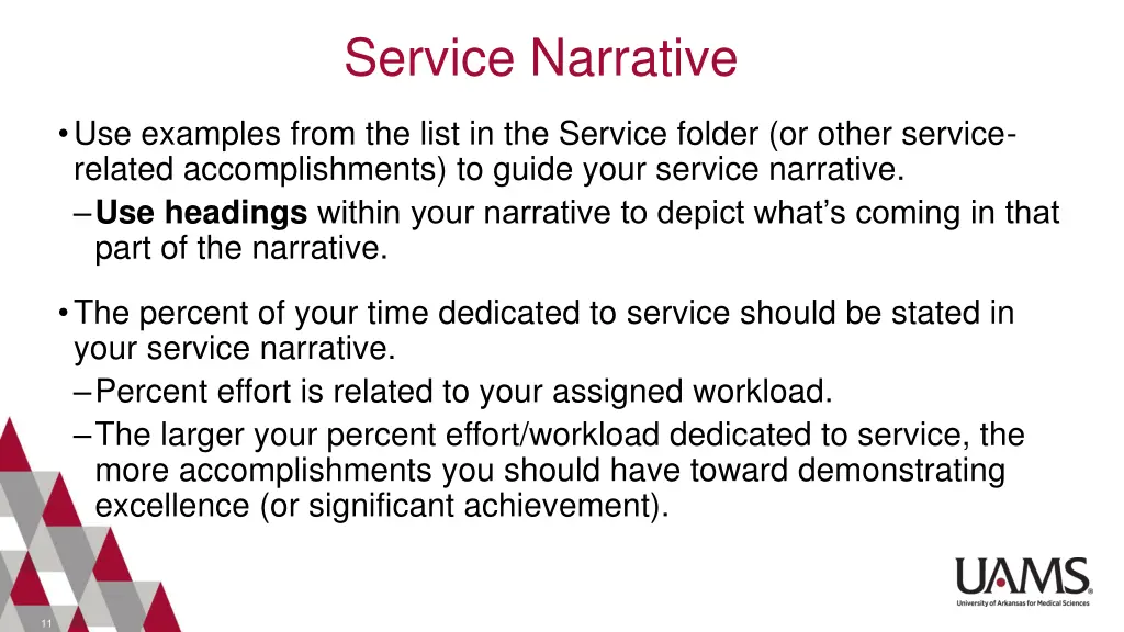service narrative