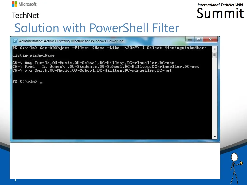solution with powershell filter