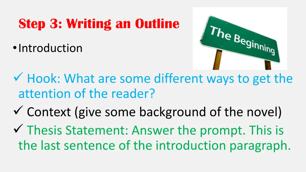 step 3 writing an outline