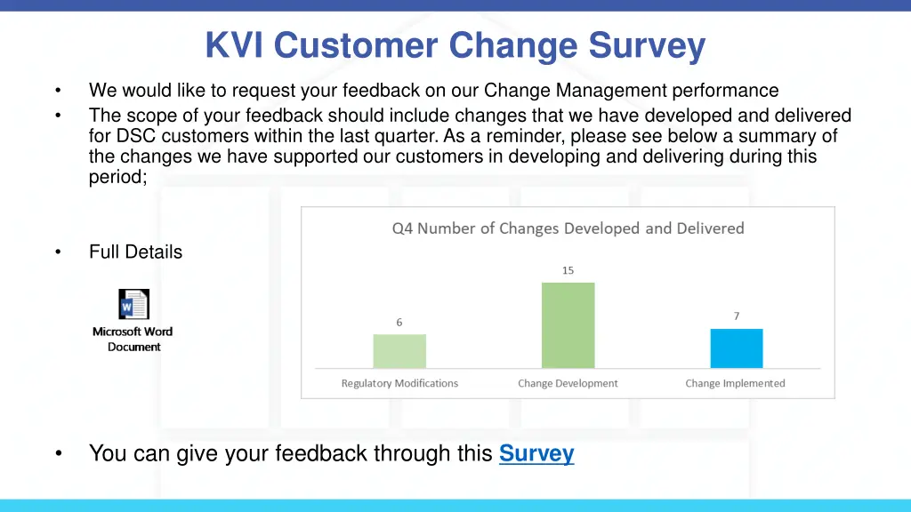 kvi customer change survey