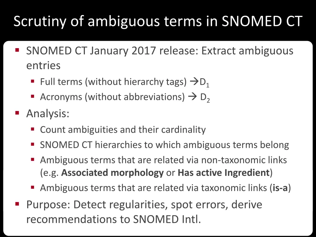 scrutiny of ambiguous terms in snomed ct