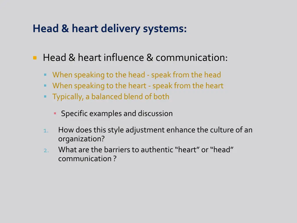 head heart influence communication