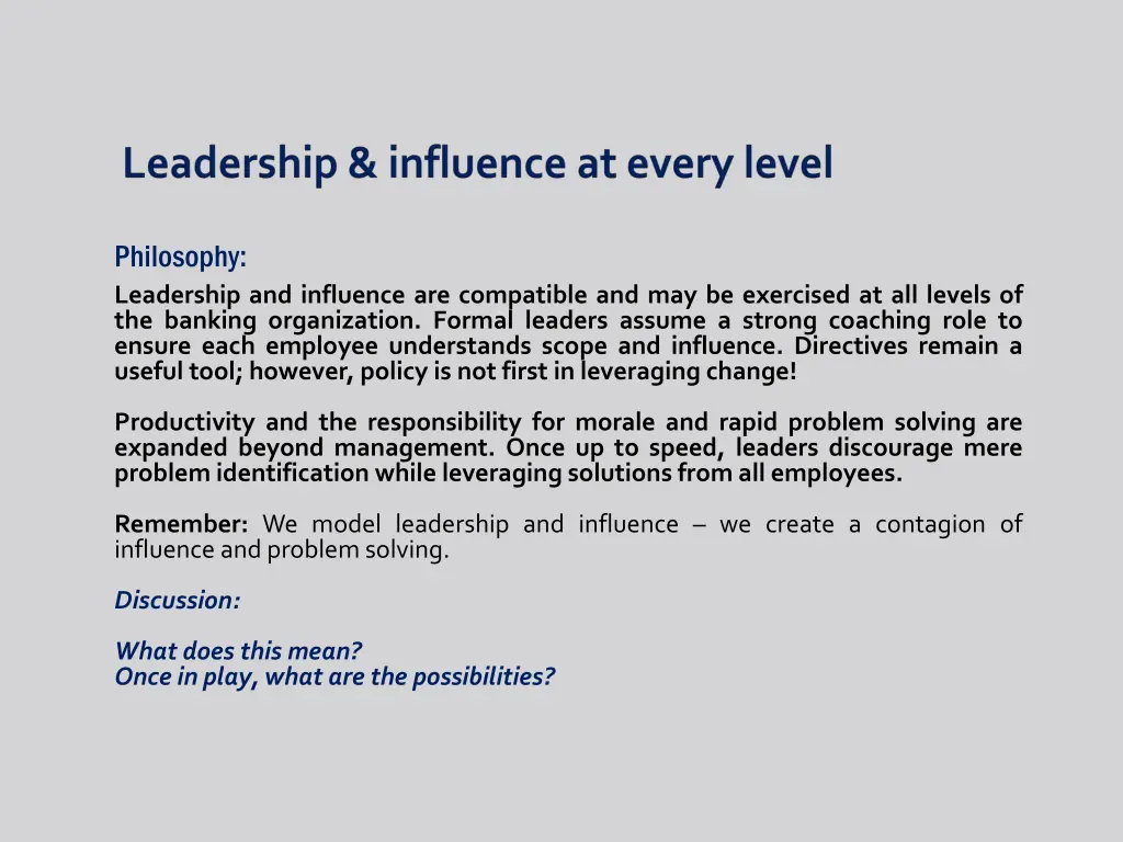 philosophy leadership and influence