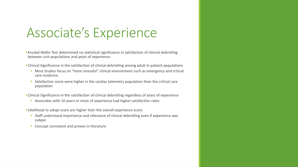associate s experience