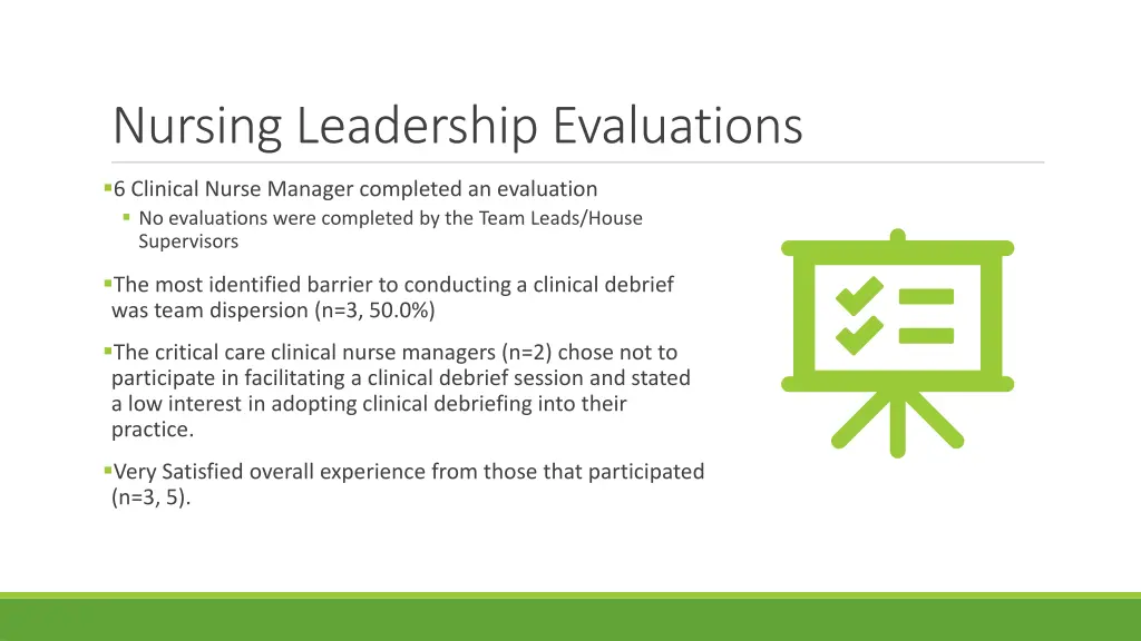 nursing leadership evaluations