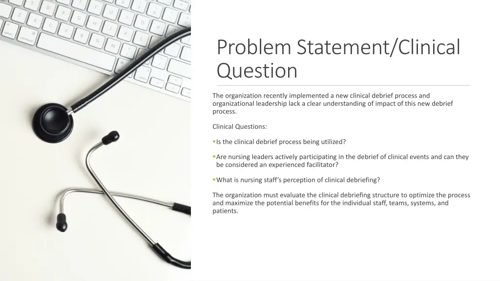 problem statement clinical question