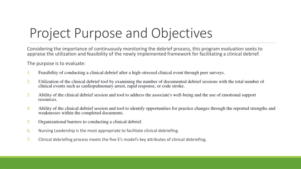 project purpose and objectives