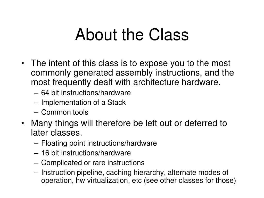 about the class