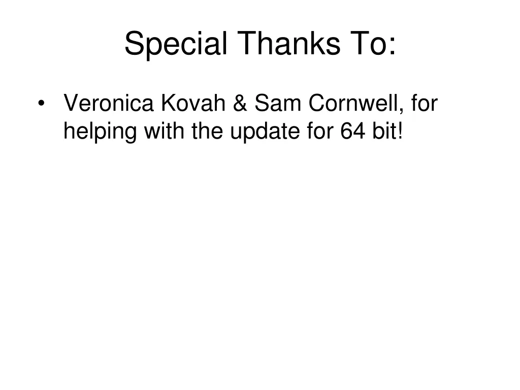 special thanks to