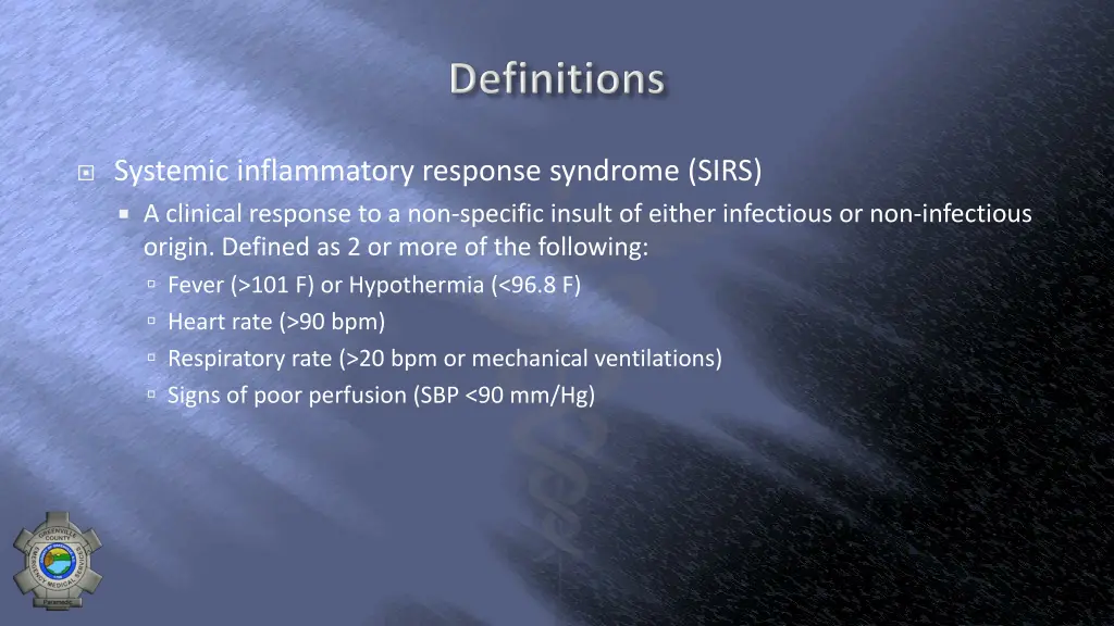 systemic inflammatory response syndrome sirs