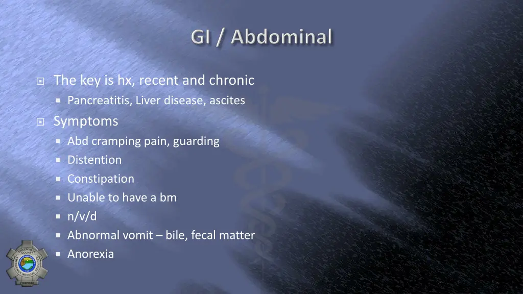the key is hx recent and chronic