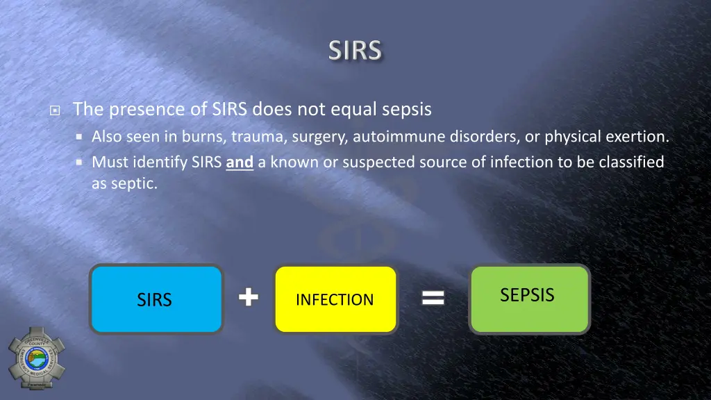 the presence of sirs does not equal sepsis
