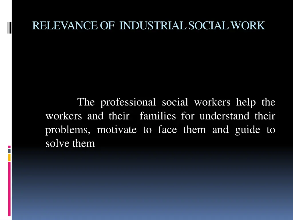 relevance of industrial social work