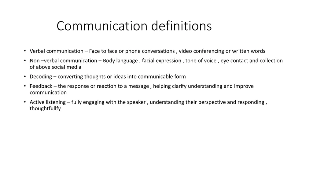 communication definitions