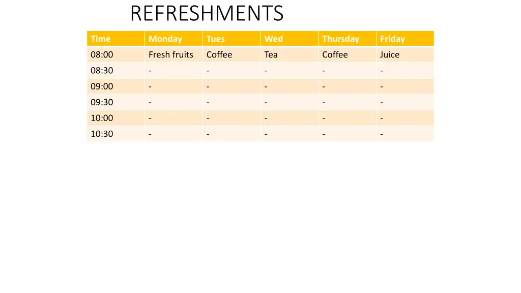 refreshments