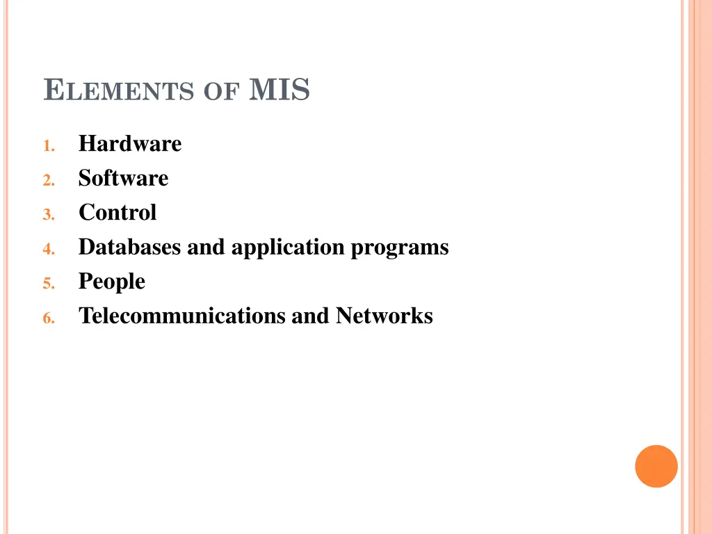 e lements of mis