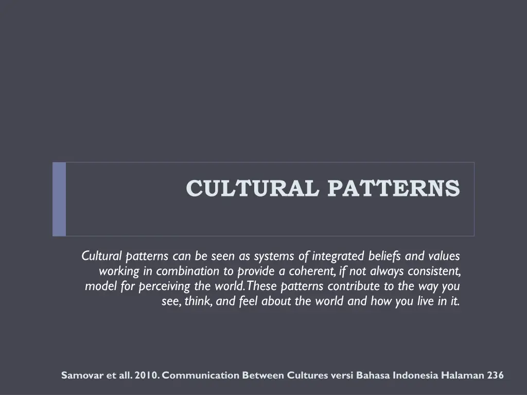 cultural patterns