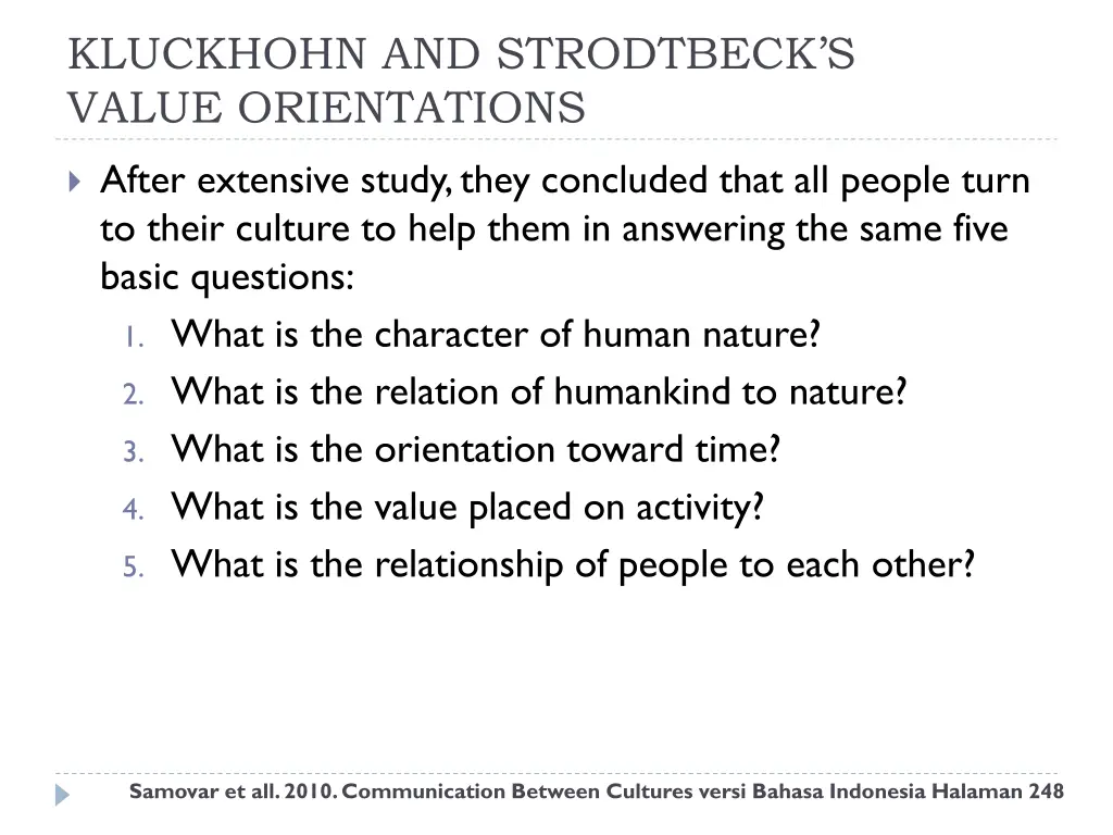 kluckhohn and strodtbeck s value orientations 1