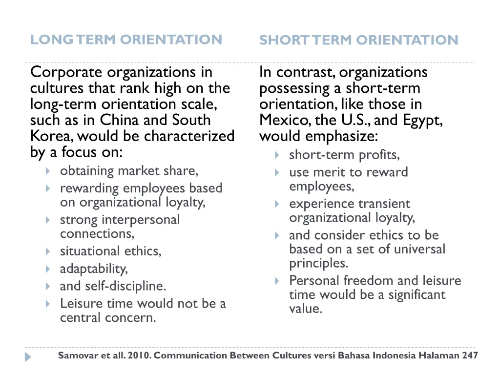 long term orientation