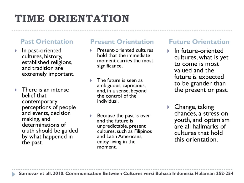 time orientation