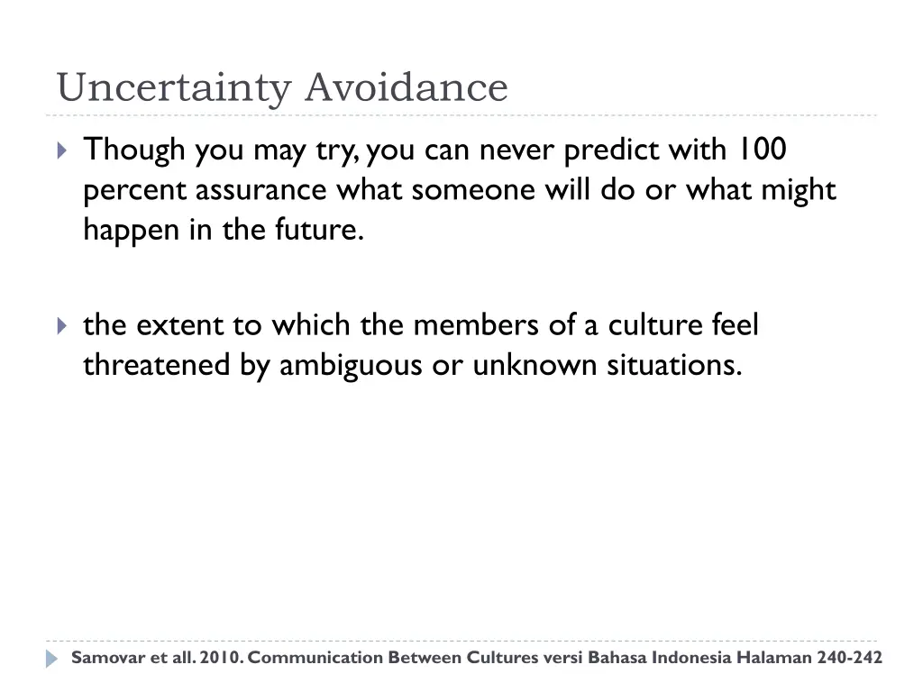 uncertainty avoidance