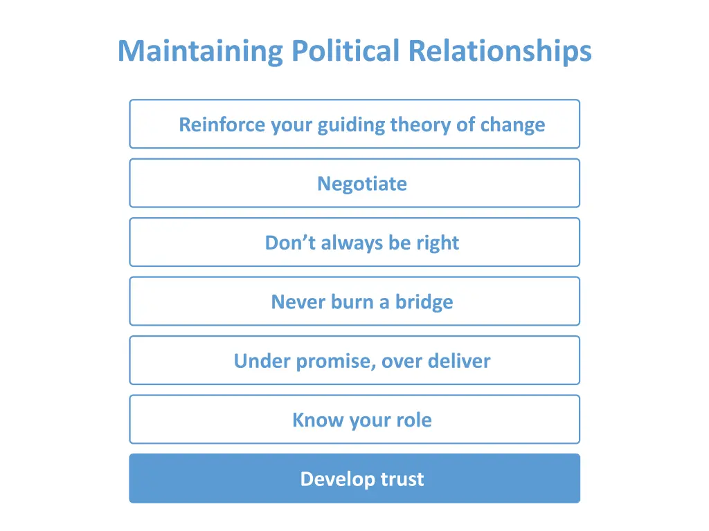 maintaining political relationships 6