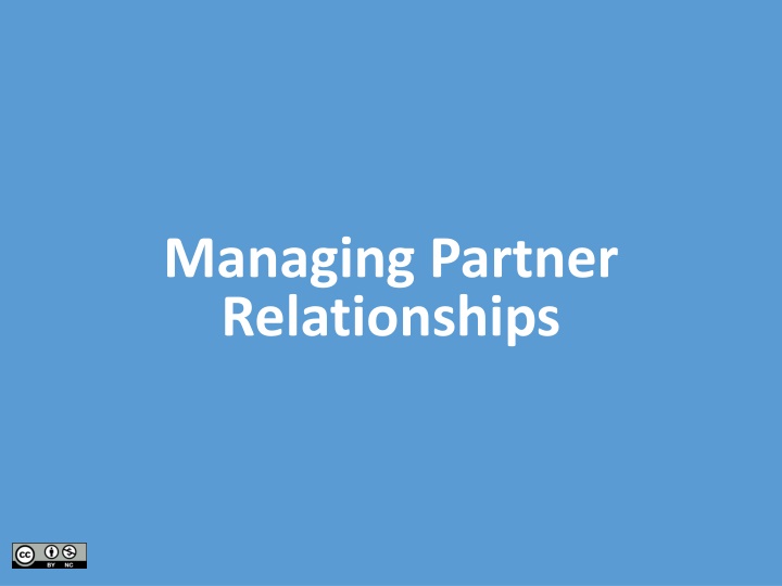 managing partner relationships