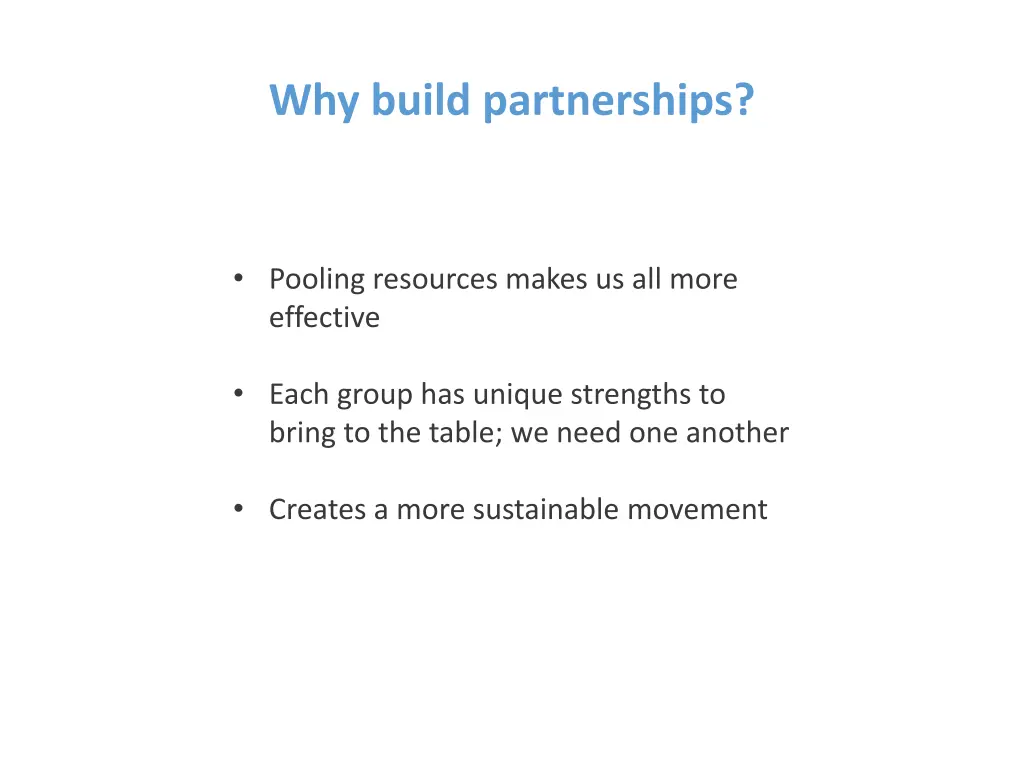 why build partnerships