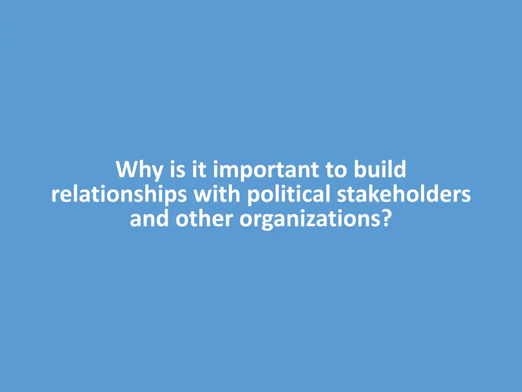 why is it important to build relationships with
