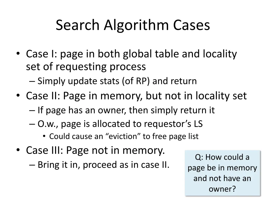 search algorithm cases