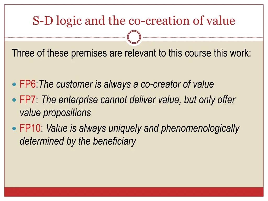 s d logic and the co creation of value