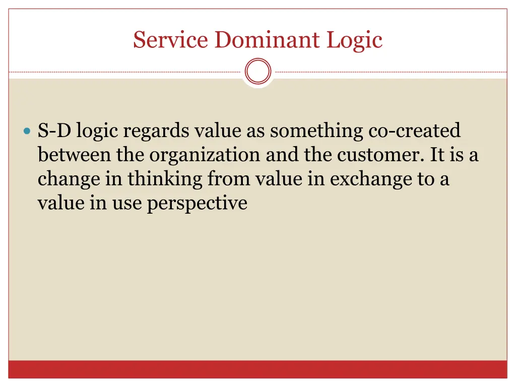 service dominant logic