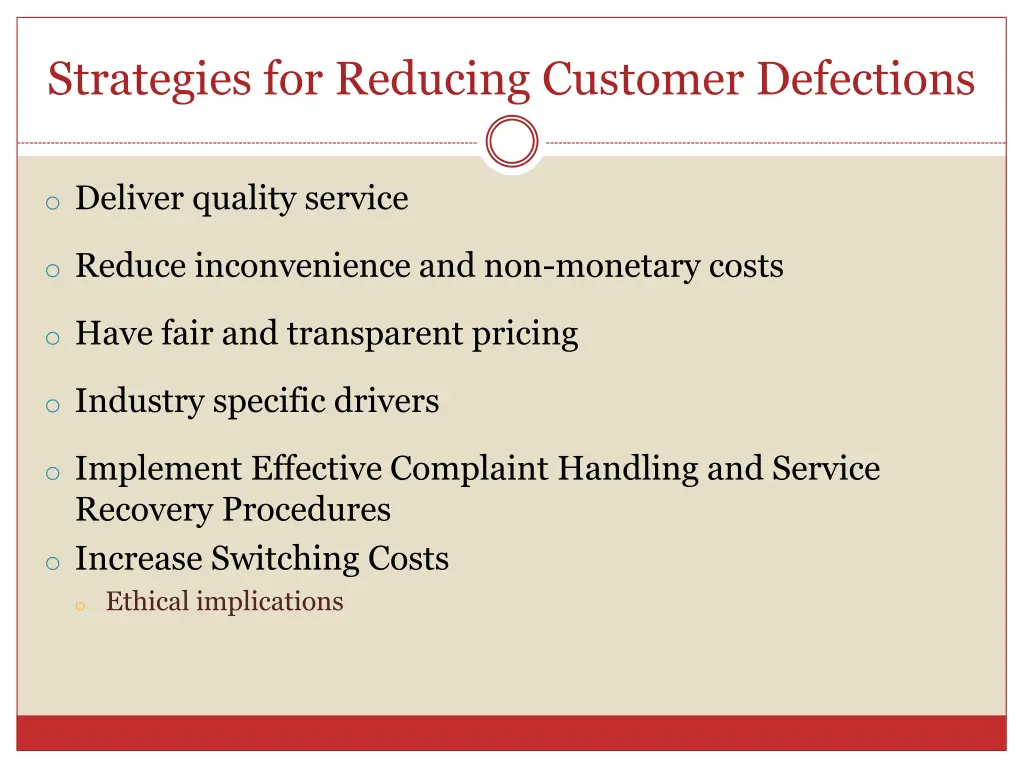 strategies for reducing customer defections 1